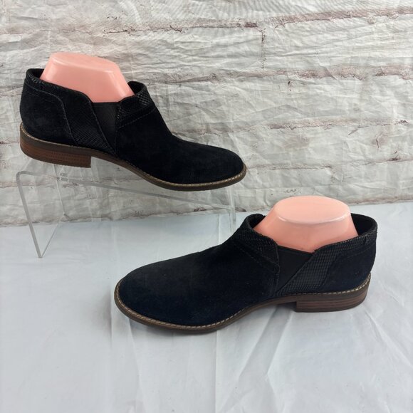 Clarks Women's 9.5 Black Camzin Mix Suede Slip-on Ankle Booties - Picture 5 of 9